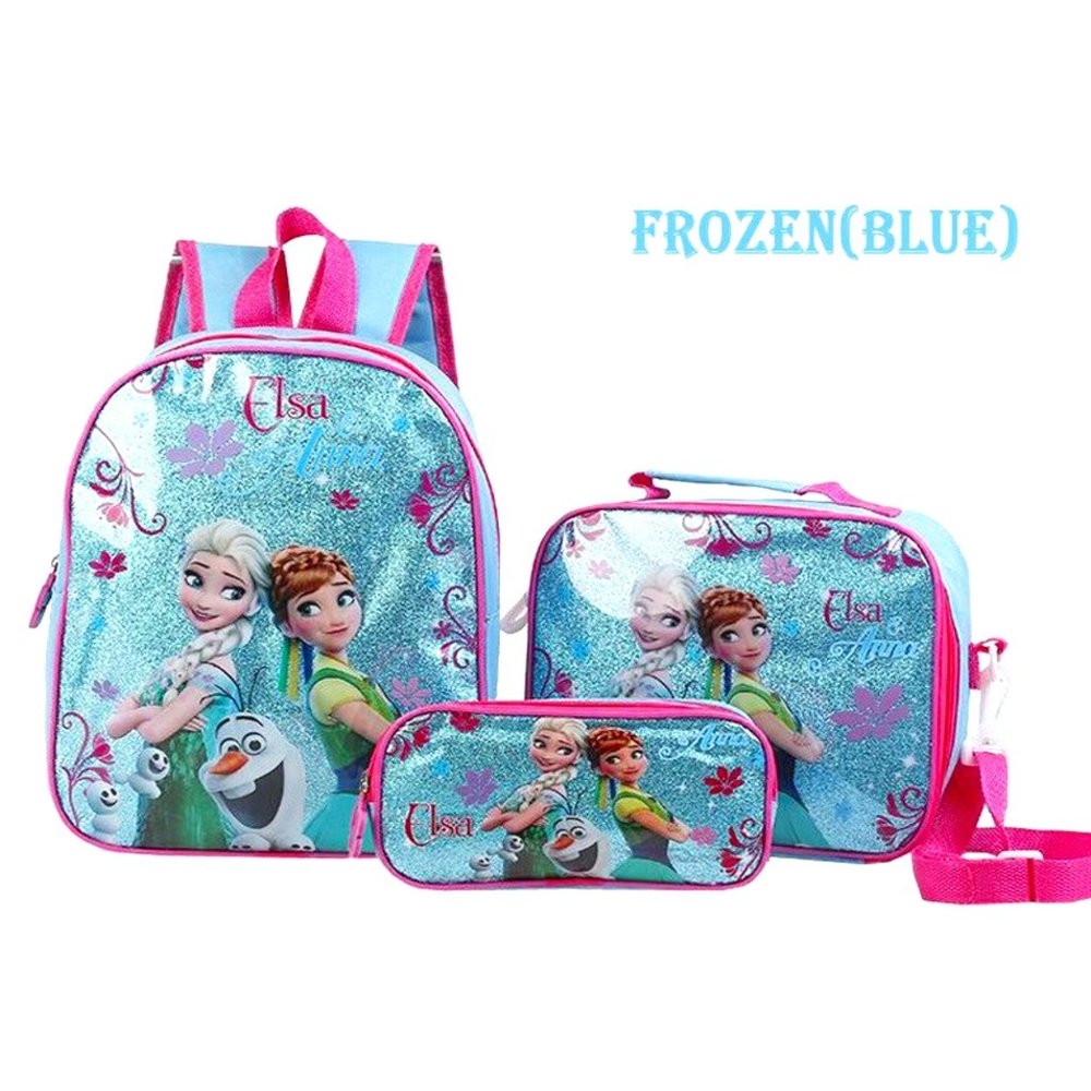 Frozen Elsa school backpack Set for girls boys kids~3 Pc lunch bag & Pencil case